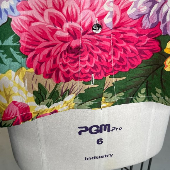 Vintage Anne Pinkerton Glory 100% Silk Rainbow Floral Peter Pan Collar Blouse - Picture 5 of 11